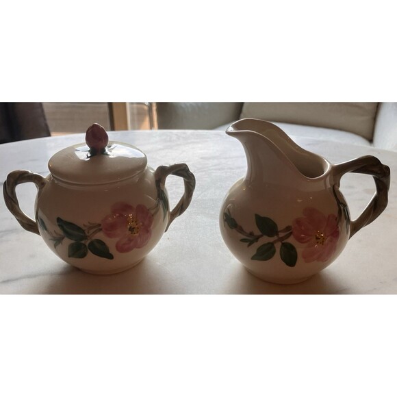 Vintage Franciscan Desert Rose Creamer & Sugar w/Lid Set Made in the USA EUC - Picture 1 of 6